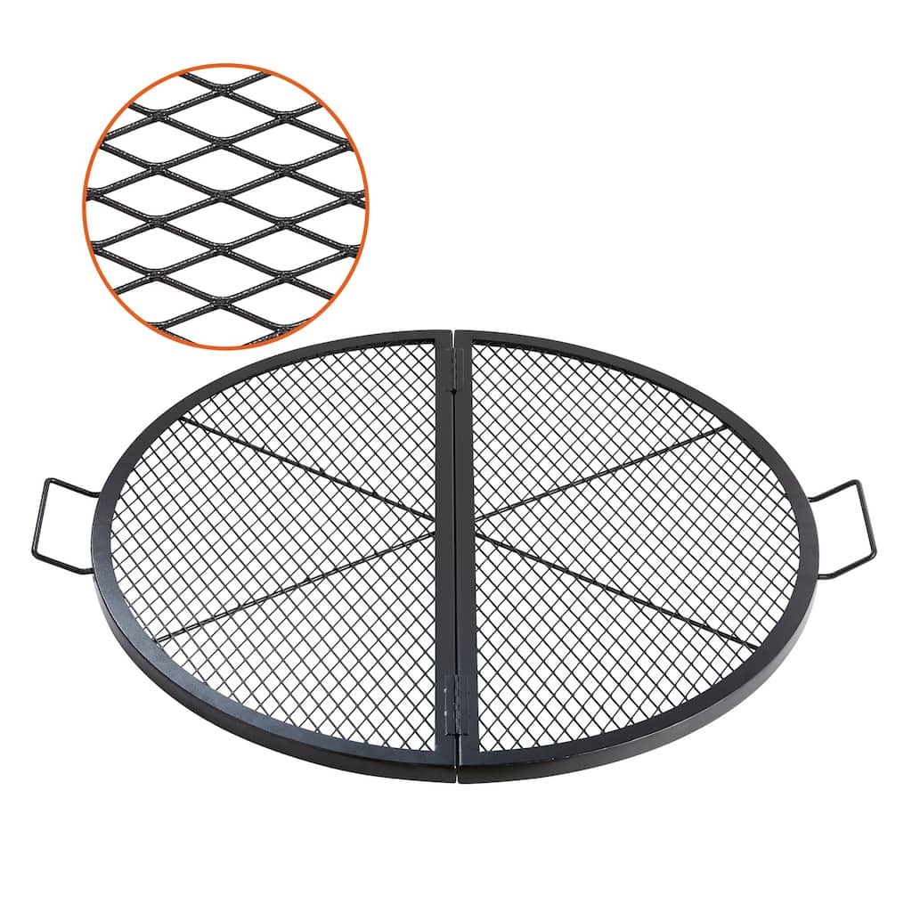 Anmytek Fire Pit Grill Grate Foldable Round Cooking Grate