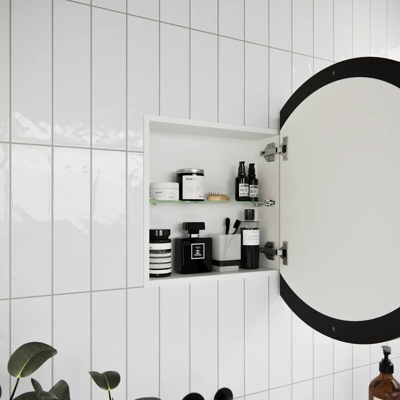 One Door Steel Frame Round Shape Medicine Cabinet