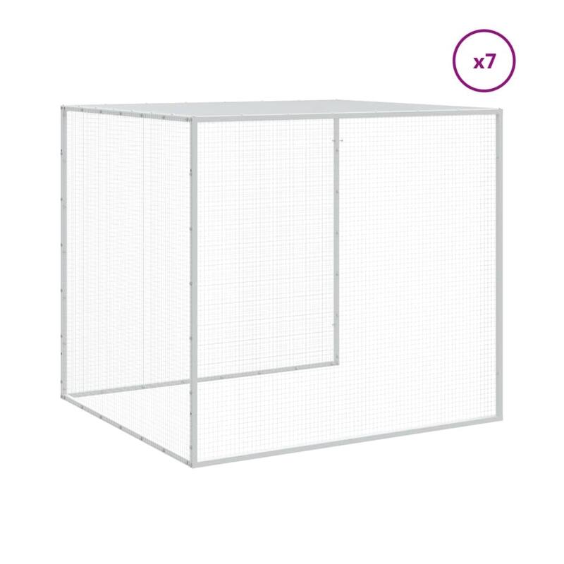 vidaXL Chicken Cage with Roof Light Gray/Anthracite multisize Galvanized Steel