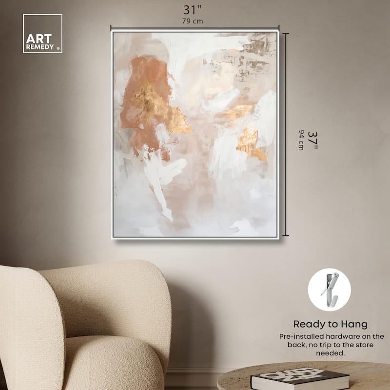 Gold-Trimmed Rose Quartz II Canvas by Art Remedy