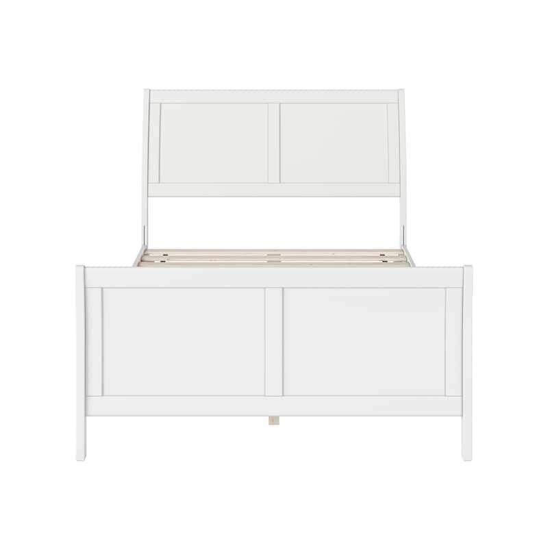 Valencia Solid Wood Low Profile Sleigh Platform Bed with Matching Footboard