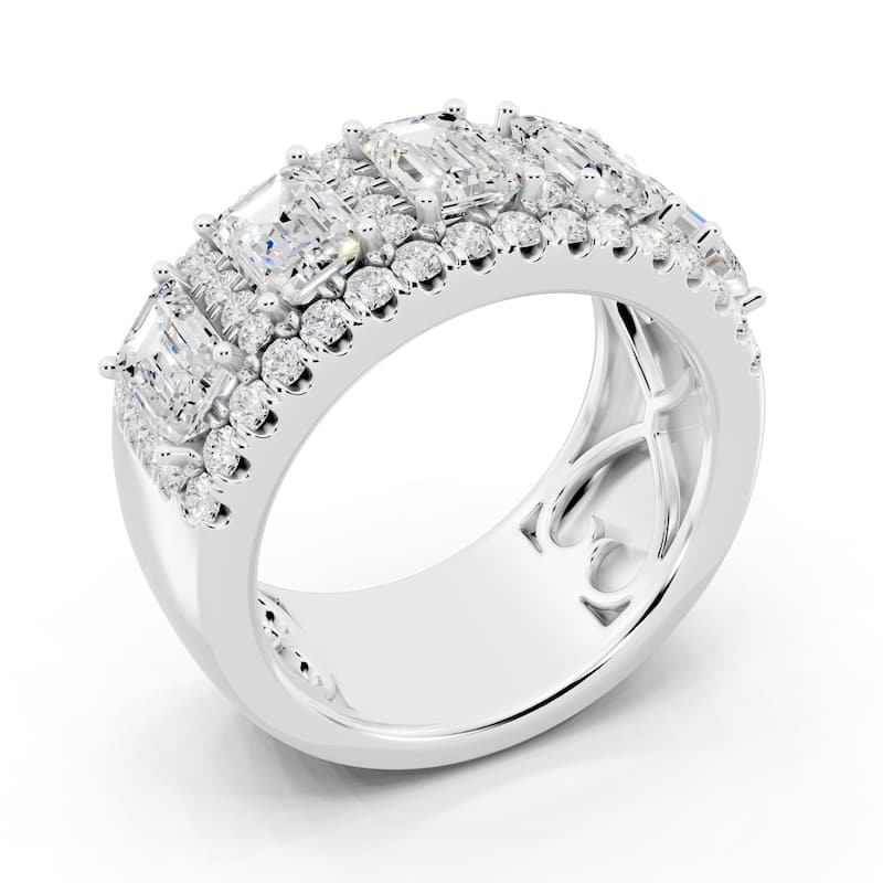 Auriya 14k Gold 3 1/2ctw Emerald Lab Grown Diamond Anniversary Ring (E-F VS)