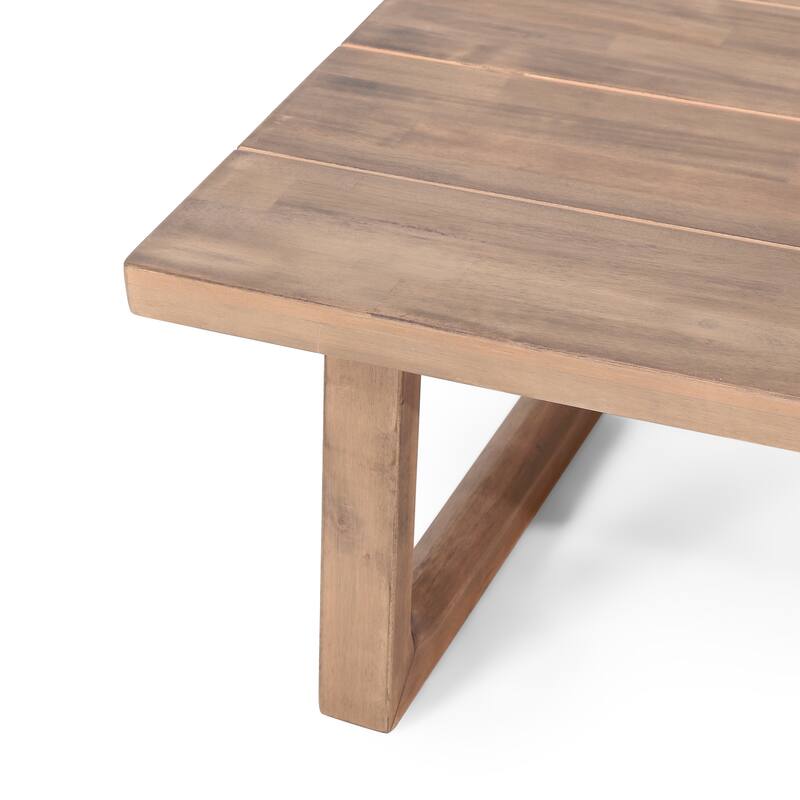 Stefan Acacia Wood Outdoor Loveseat and Coffee Table Set with Cushions by Christopher Knight Home