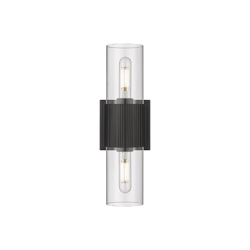 Innovations Lighting 428-2WL-15-4 Bolivar Vanity Bolivar 2 Light 4" - Matte Black / Clear