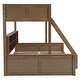 preview thumbnail 22 of 25, Wood Twin XL over Queen Bunk Bed with Shelves, Storage Cabinets, USB Ports, Bunk Bed Frame w/Slats Support, No Box Spring Needed