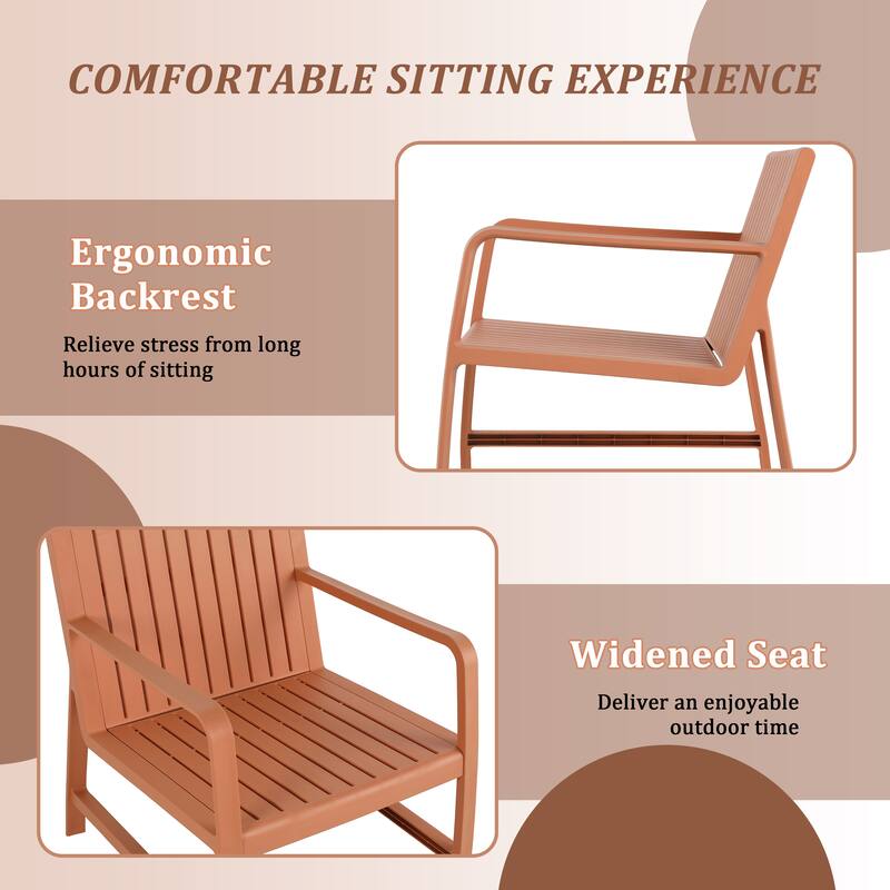 Malwee Indoor/Outdoor Furniture Chair Set with Table, All-Weather UV Resistant PP Material, for Garden, Balcony & Living Room