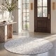 preview thumbnail 29 of 44, SAFAVIEH Adirondack Isabelle Chevron Distressed Rug 4' Round - Ivory/Charcoal