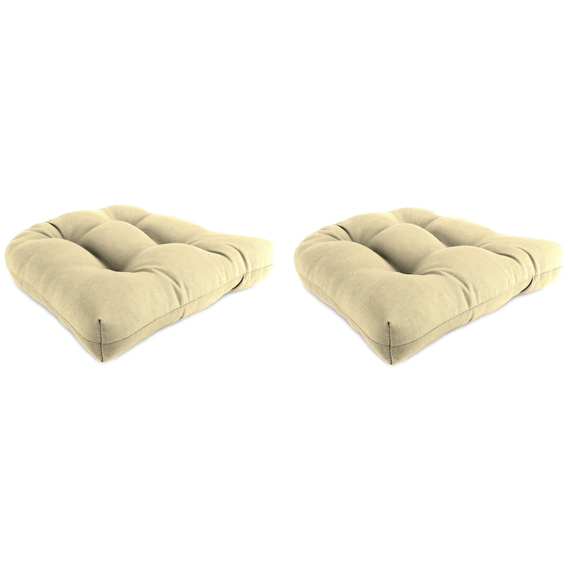 Sunbrella 18" x 18" Contoured Outdoor Wicker Seat Cushion - Set of 2 - 18'' L x 18'' W x 4'' H - Canvas Vellum