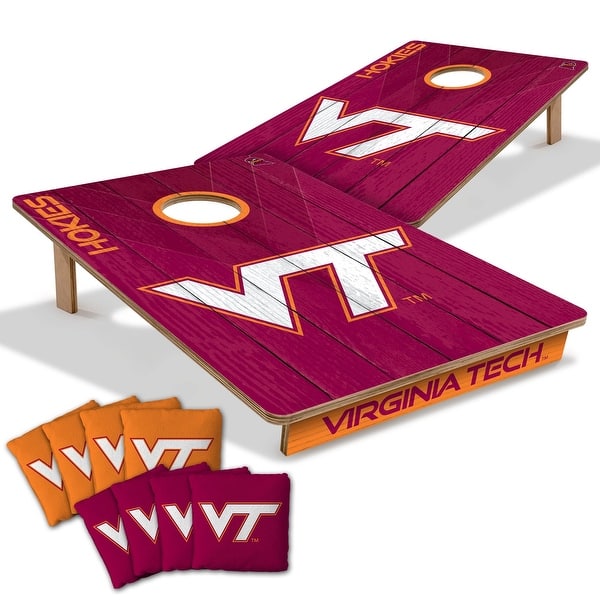 slide 2 of 7, Virginia Tech Hokies NCAA Tailgate Cornhole Board Set Include Carrying Case