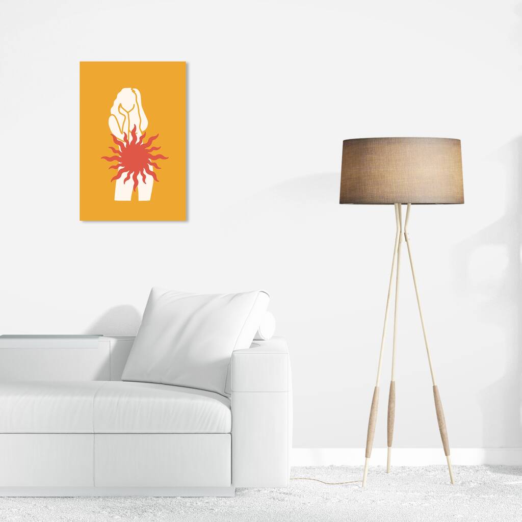 Wynwood Studio Canvas People and Portraits Sunstar Covered Girl Orange Modern & Contemporary Wall Art Canvas Print