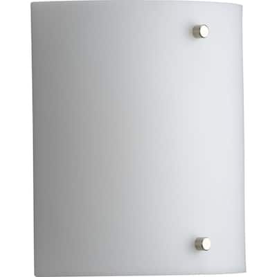 Curve LED Collection 1-Light White Opal Glass LED Modern Wall Light - 8 in x 3.625 in x 8 in