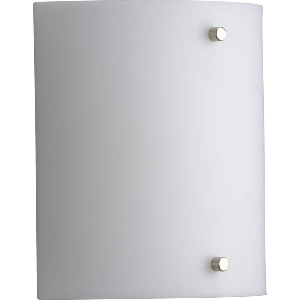 Curve LED Collection 1-Light White Opal Glass LED Modern Wall Light - 8 in x 3.625 in x 8 in