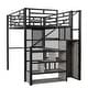 preview thumbnail 21 of 22, Full Size Metal Loft Bed with Wardrobe, Desk, Storage Shelves