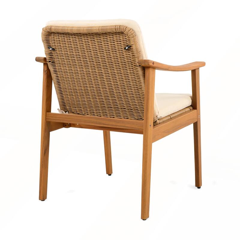 Outdoor Dining Chairs Set of 2 with Waterproof Cushion for Patios and Gardens