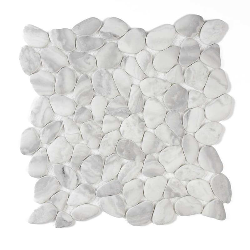 Huron Rock 12x12 Matte Glass Pebble Mosaic Tile - Floor, Wall, Backsplash