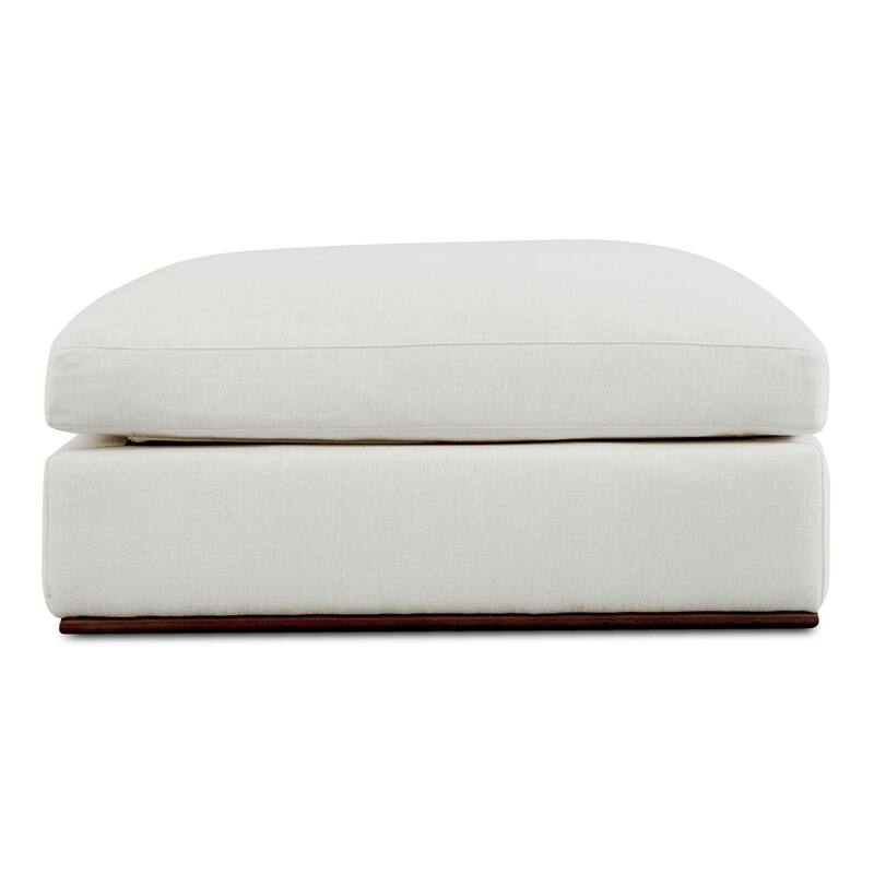 NADAAL STUDIOS Rio,Ottoman With Rubber Wood Base - Off-White