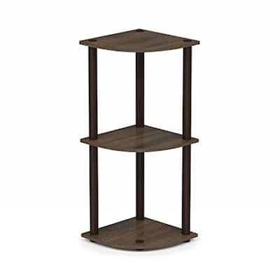 3 Tiers Wood Household Shelving Unit in Walnut/Brown (11.6 in. W x 29.6 in. H x 11.6 in. D)