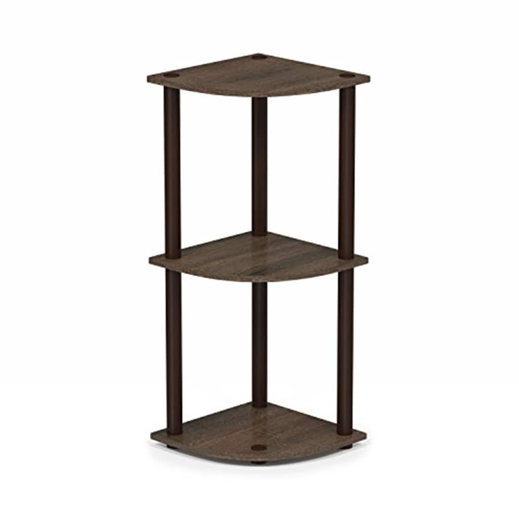3 Tiers Wood Household Shelving Unit in Walnut/Brown (11.6 in. W x 29.6 in. H x 11.6 in. D)