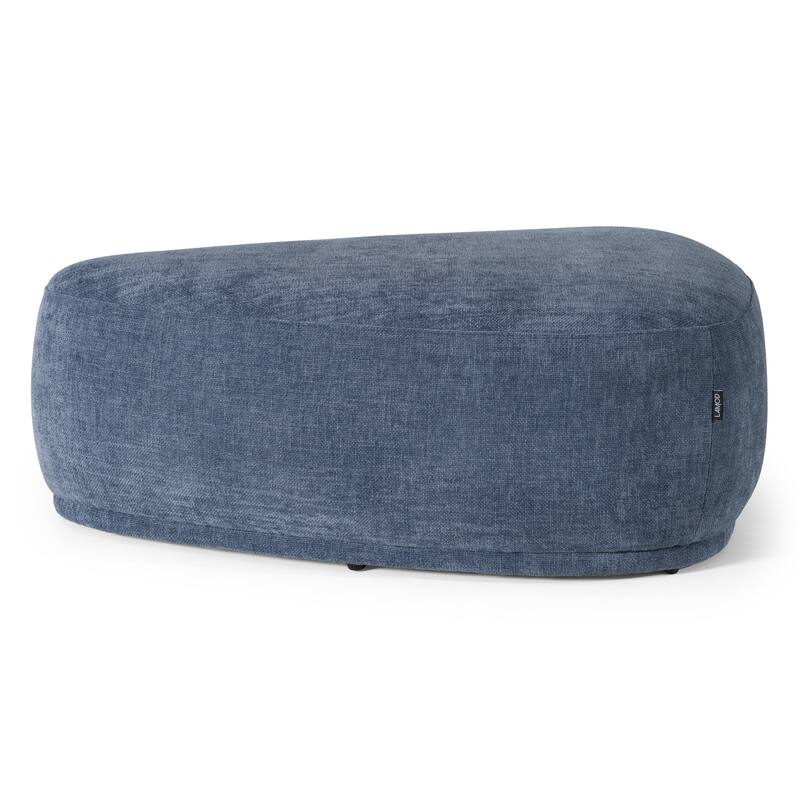 Divani Casa Kinsey Modern Blue Large River Rock Ottoman