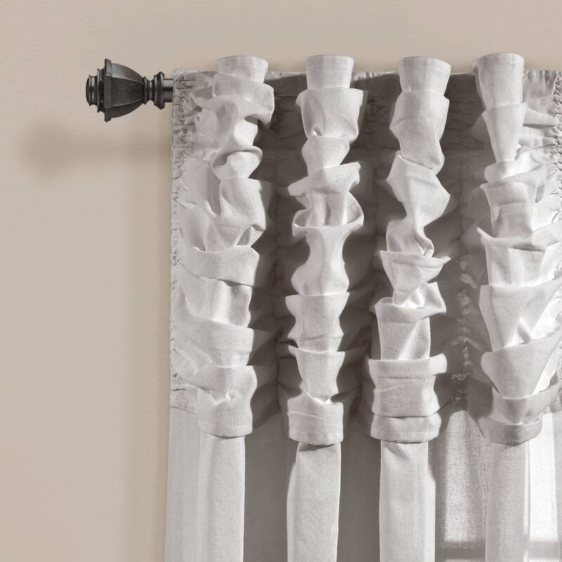 Lush Decor Ruched Waterfall Linen Window Curtain Single Panel - 84" x 52"
