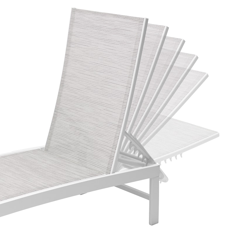 Crestlive Outdoor Pool Side Adjustable Aluminum Chaise Lounge Chairs Set of 4 - See Picture
