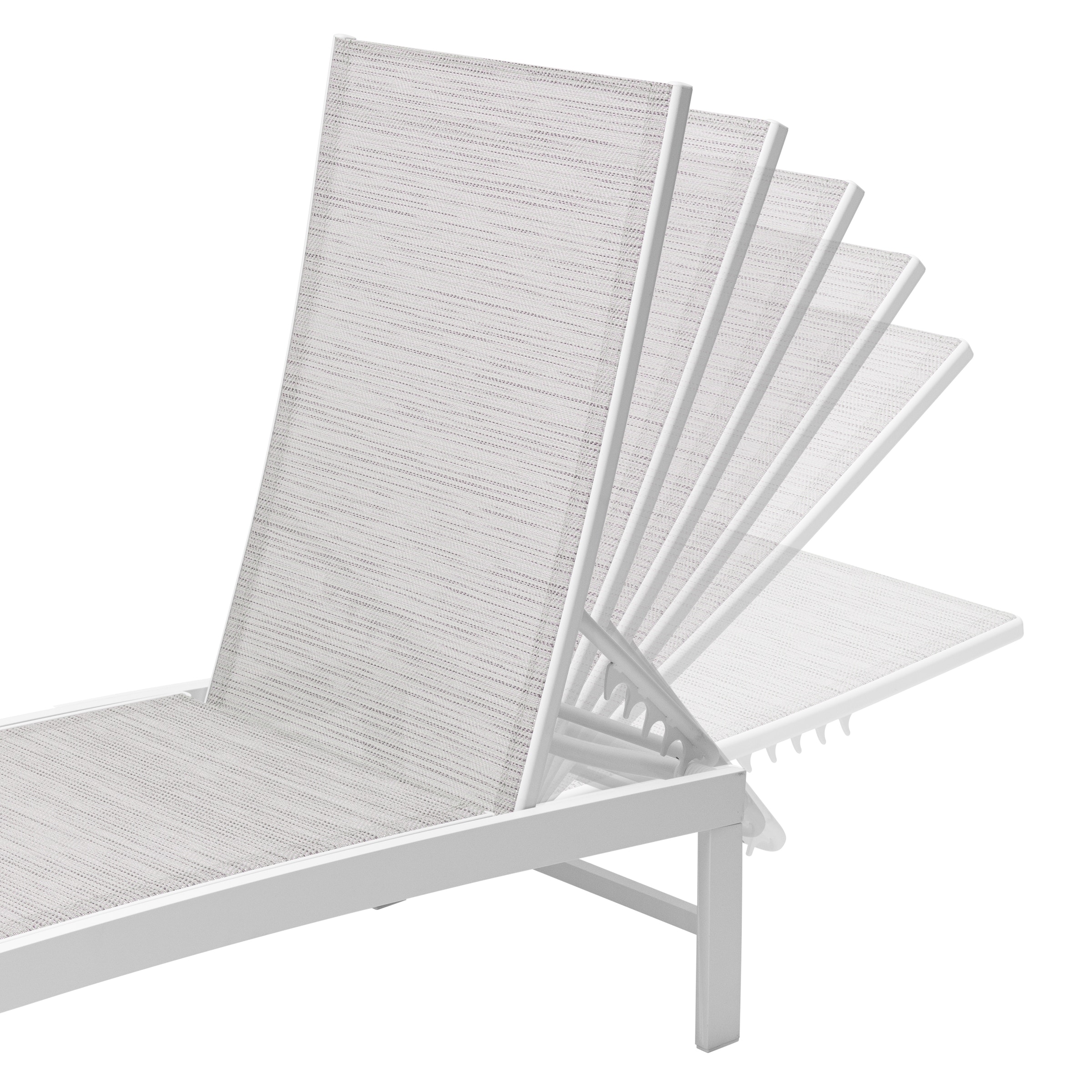 All-Weather Adjustable Aluminum Outdoor Pool Lounger Chaise-image