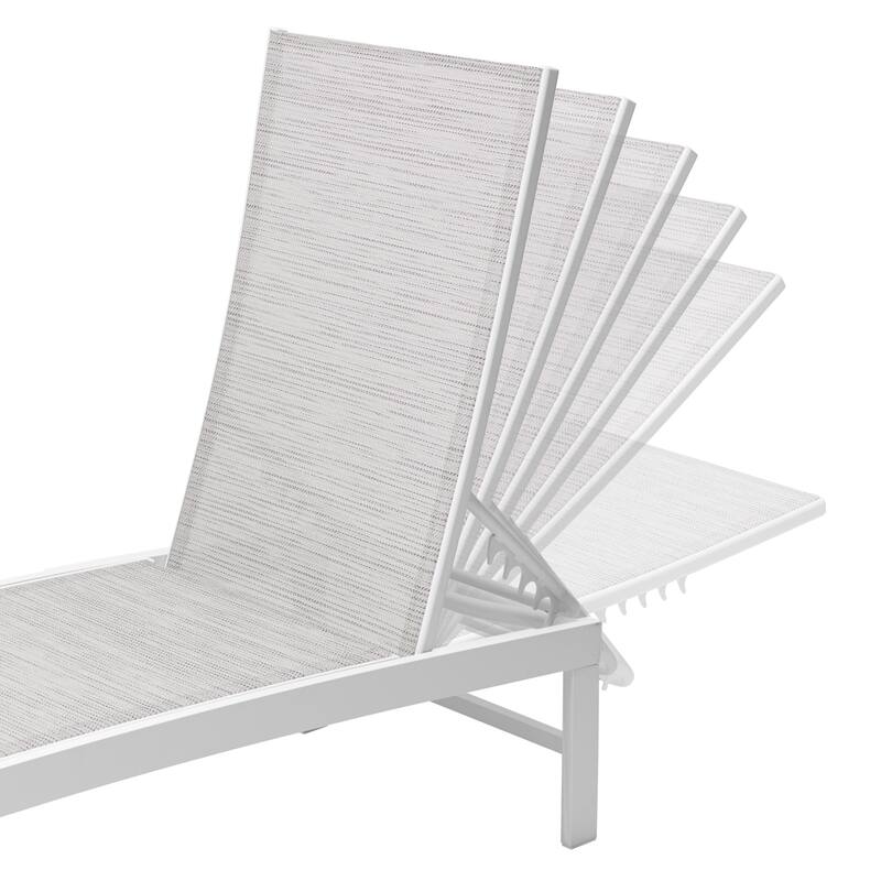 Outdoor Pool Lounger Aluminum All-weather Adjustable Chaise Lounge Chair - See Picture