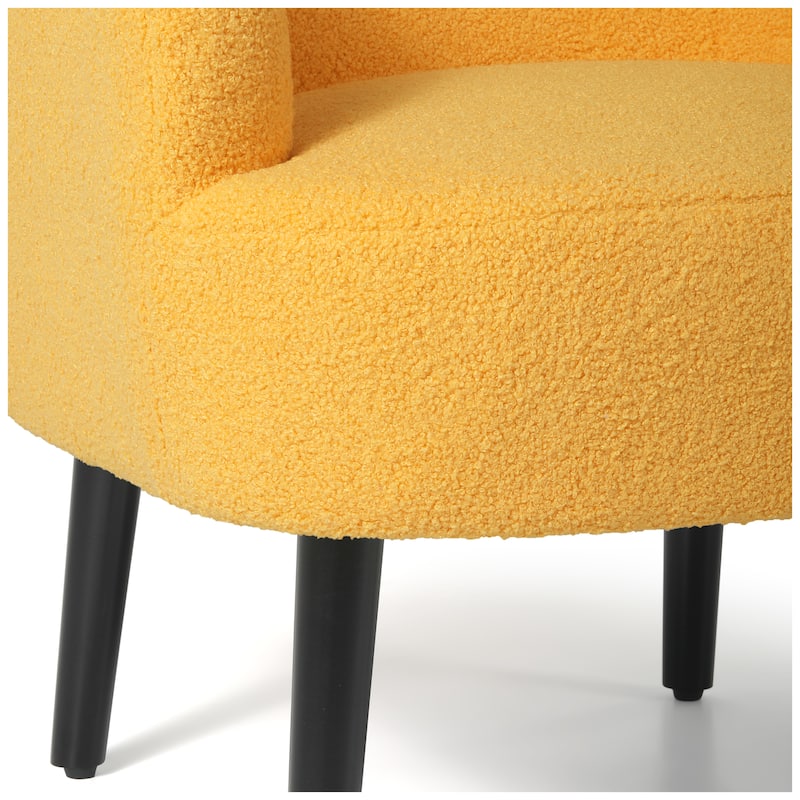 Bayville Sherpa Polyester Upholstered Faux Shearling Barrel Chair - (Set of 2)
