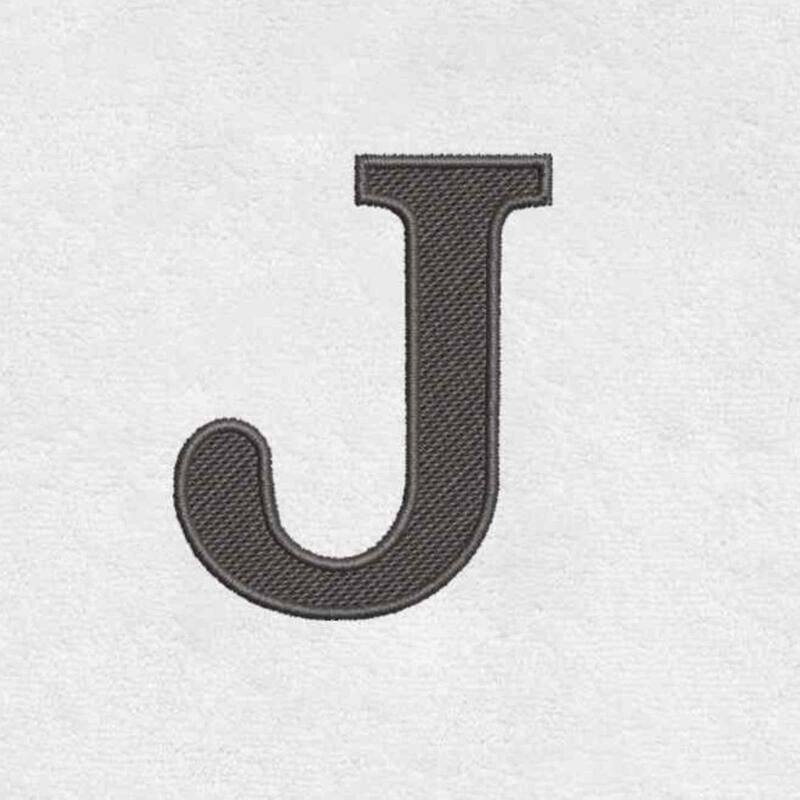 Avanti Linens Wht/Gry Block Monogram Hand Towel - Hand Towel