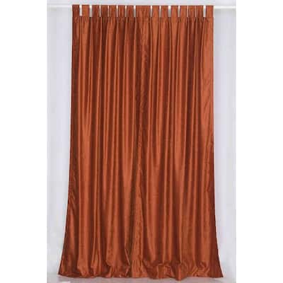 Rust Tab Top Velvet Curtain / Drape / Panel - Piece