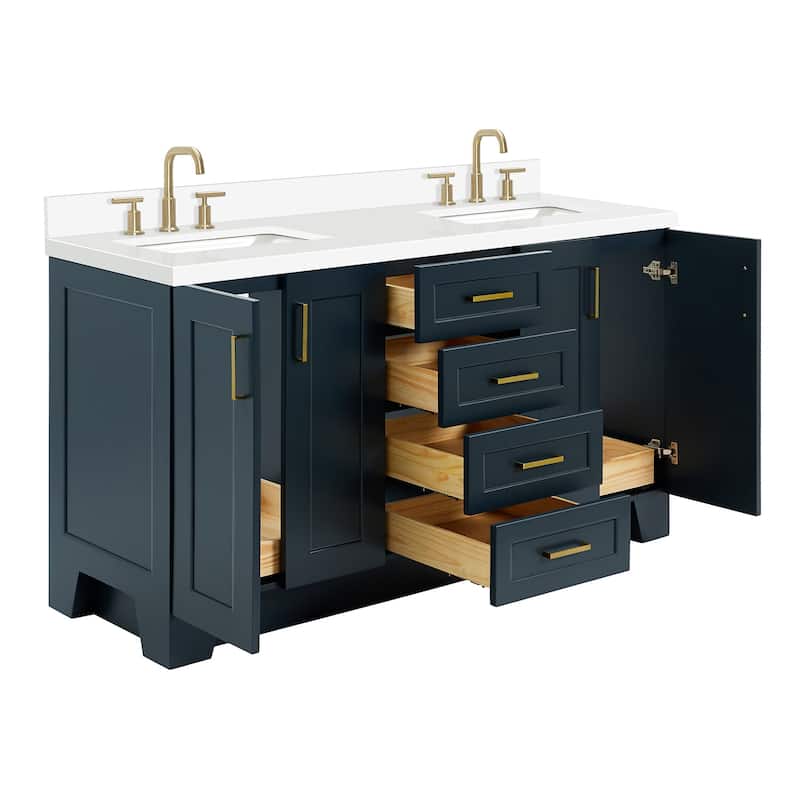Ariel Q067DWQRVO Taylor 67" Free Standing Double Basin Vanity Set with