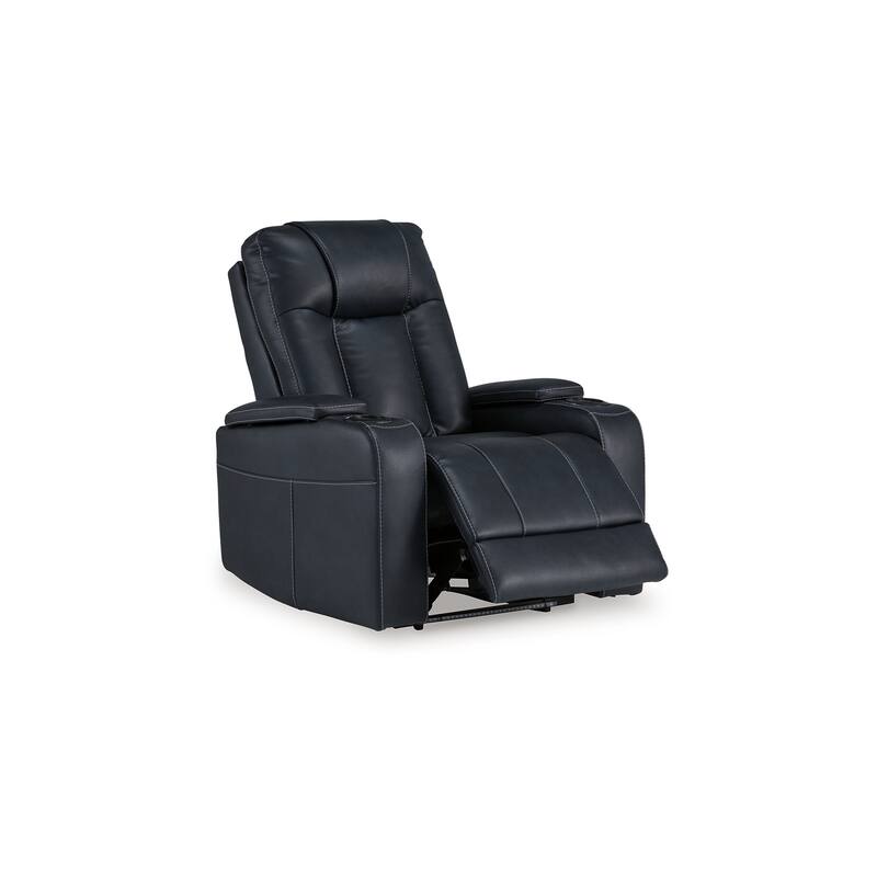 Callum Power Recliner Chair, Adjustable Headrest, Black Faux Leather