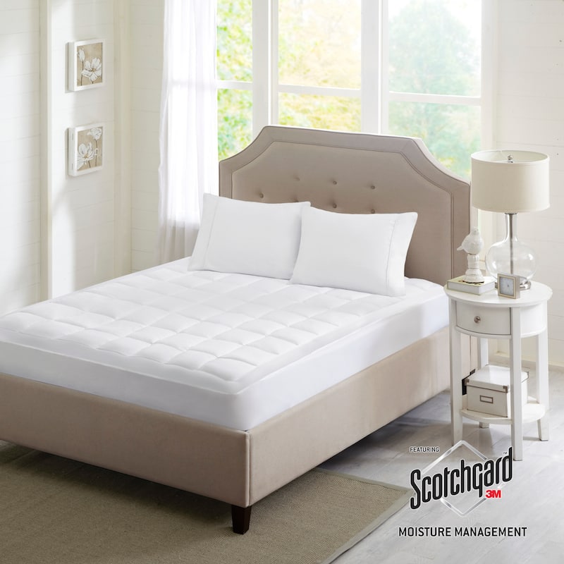 Montview 3M Scotchgard Microfiber Mattress Pad by Madison Park - White