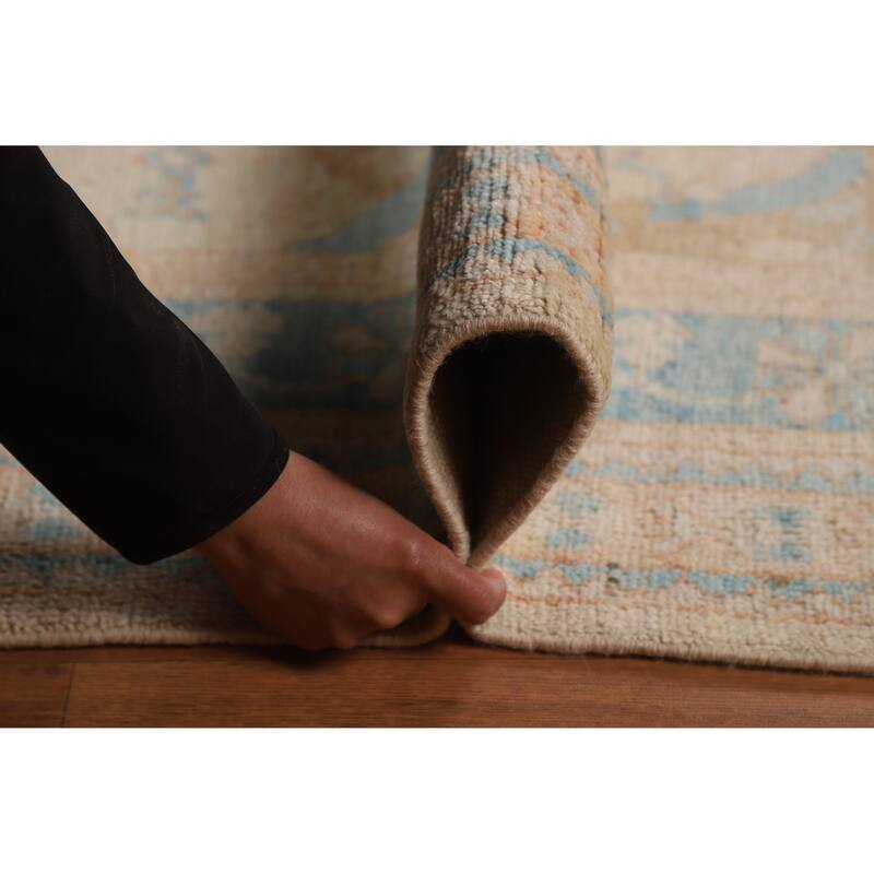 Vegetable Dye Transitional Oushak Turkish Rug Hand-Knotted Wool Carpet - 8'11"x 11'11"
