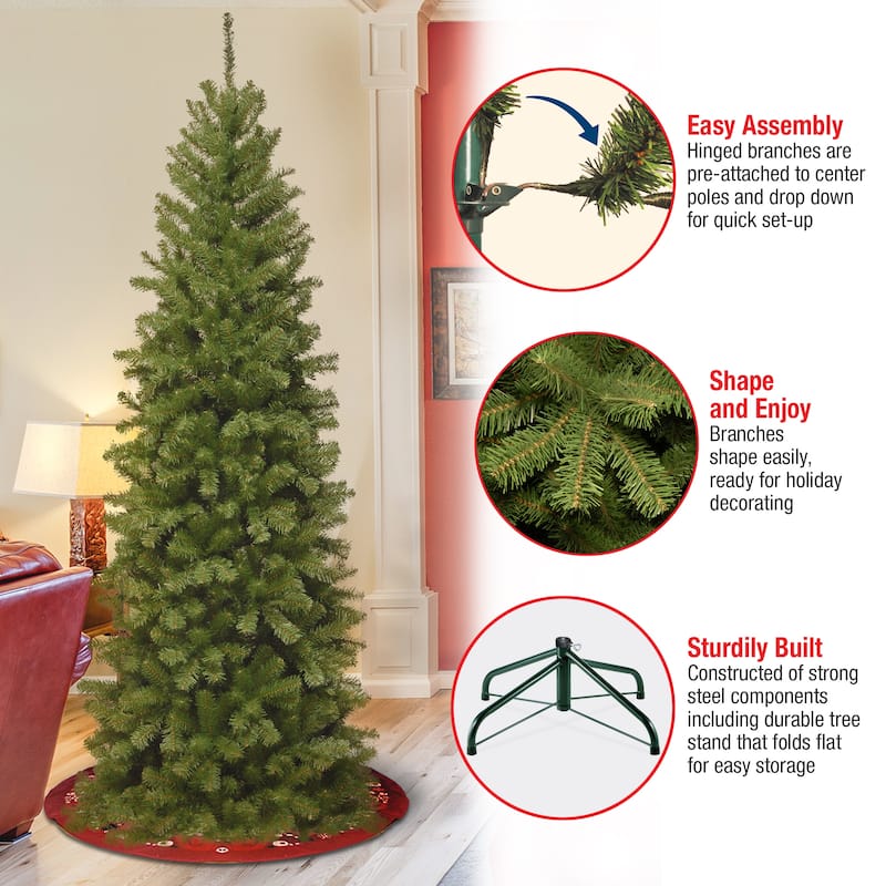 National Tree Company 7.5 ft. North Valley Spruce Pencil Slim Tree - 7.5 Foot