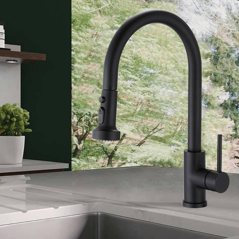 Proox Single Handle High Arc Pull Down Kitchen Faucet