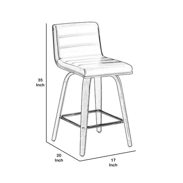 Shop 26 Inch Faux Leather Counter Height Barstool With Wooden Support Brown On Sale Overstock 31688780