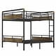 preview thumbnail 35 of 37, Metal Bunk Bed with Safety Guardrail Ladder and 8.1" Under Bed Storage, Vintage Wood and Gold Painting Detachable Bunk Bed