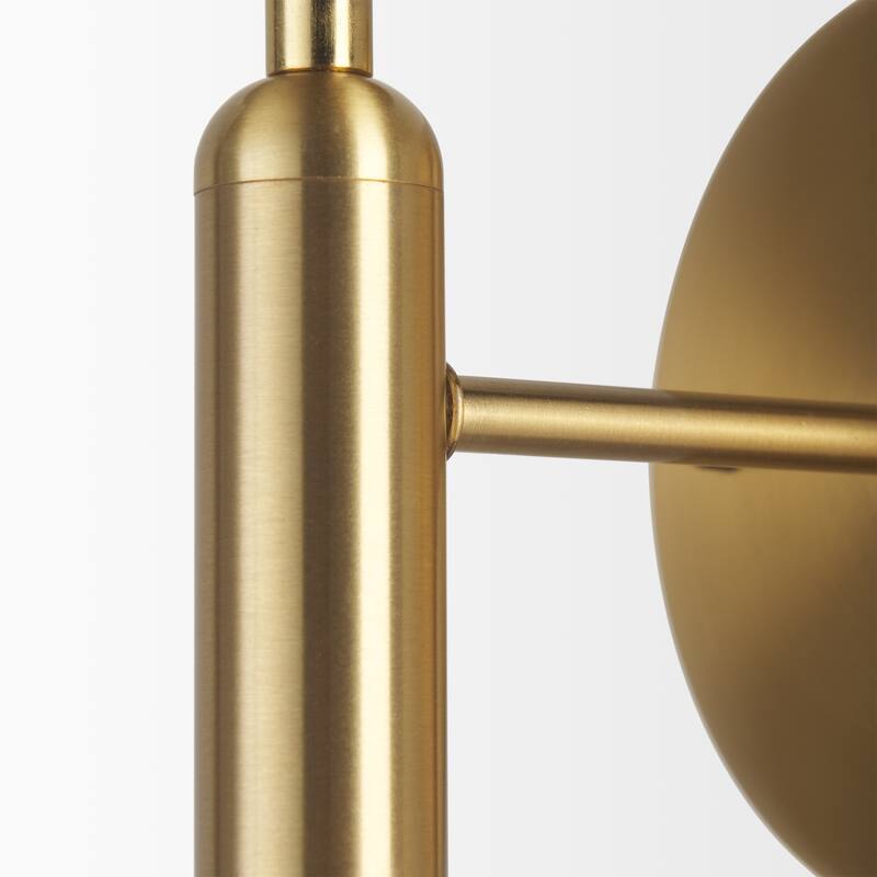 Britton Gold Metal w/ Clear Glass Globe 1-Light Wall Sconce - 5.9L x 5.9W x 12.6H
