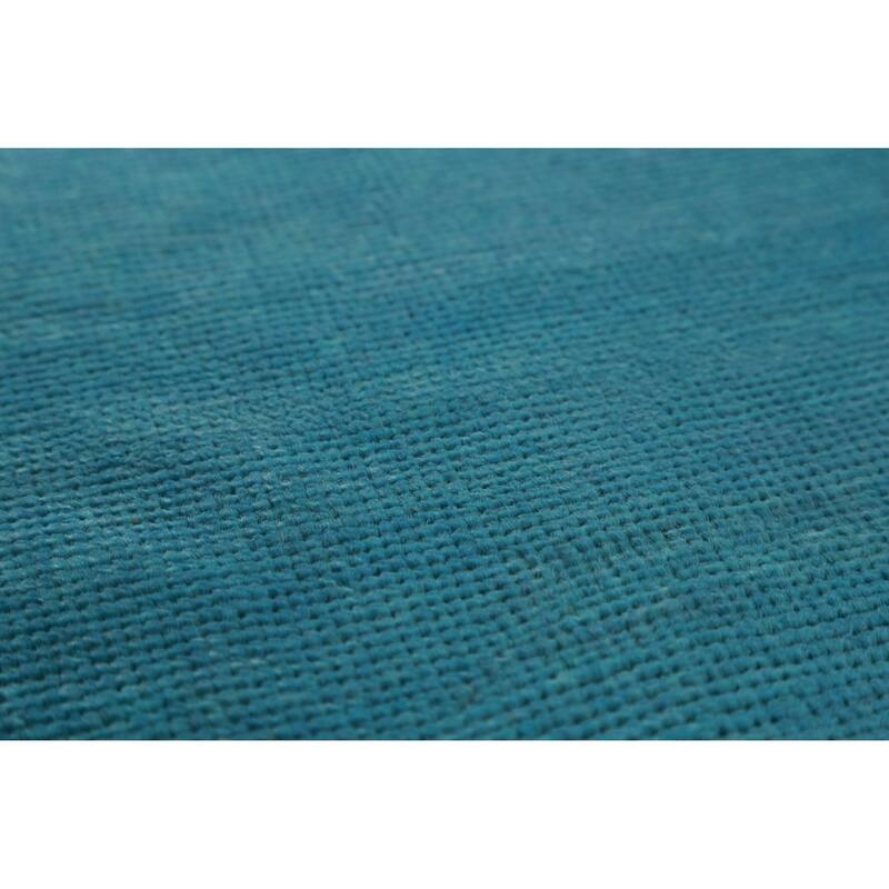 Hand Knotted Oriental 100% Wool Carpet Modern Solid Navy Blue & Blues Gabbeh Area Rug - 13' 4'' X 10' 4''