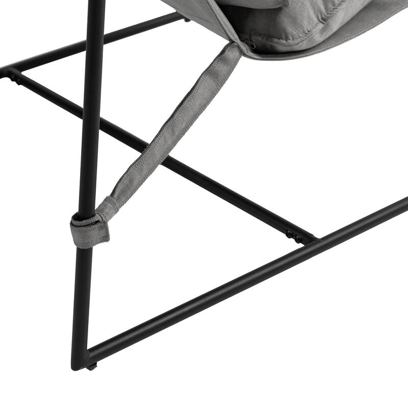 Modern Metal Frame Upholstered Sling Accent Armchair