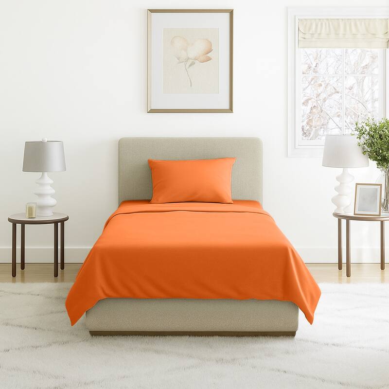 Wrinkle Resistant Brushed Microfiber Sheet Set by Windsor Home - Twin - Rust