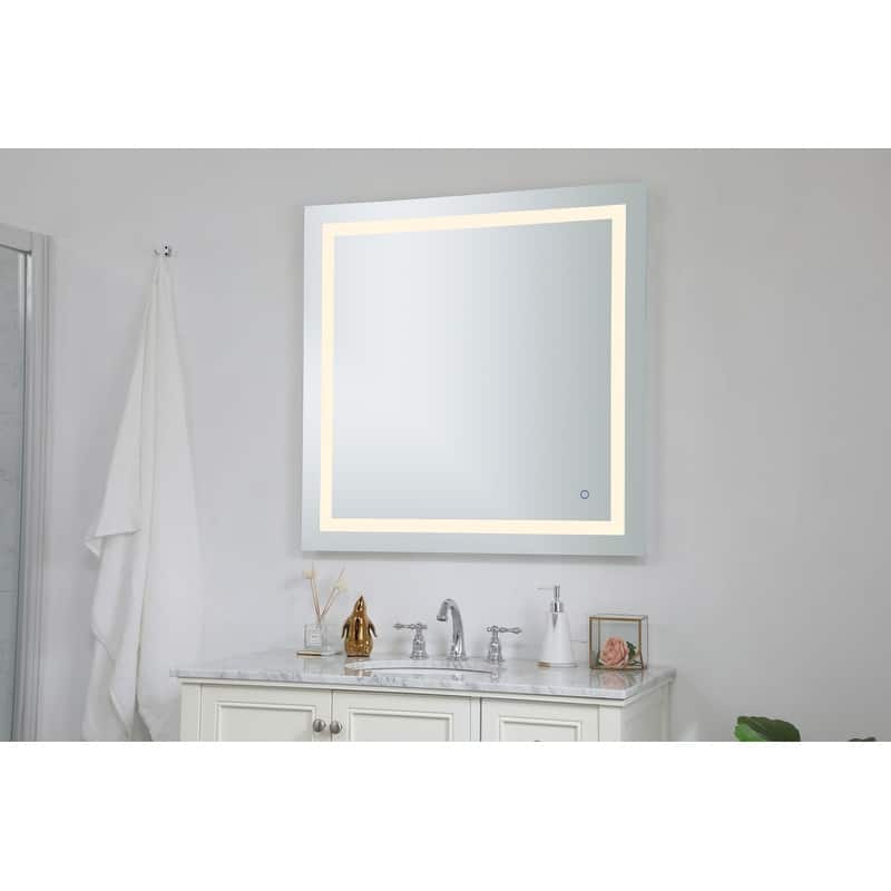 Avalon 36" x 36" Hardwired LED mirror - Silver