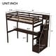 preview thumbnail 17 of 24, Modern & Simple Design Twin Size Loft Bed with Storage Staircase and Built-in Desk,Durable Wood Bed and Full-Length Guardrail