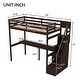 preview thumbnail 17 of 24, Twin Size Wooden Loft Bed with Storage Staircase and Built-in Desk,Modern Style