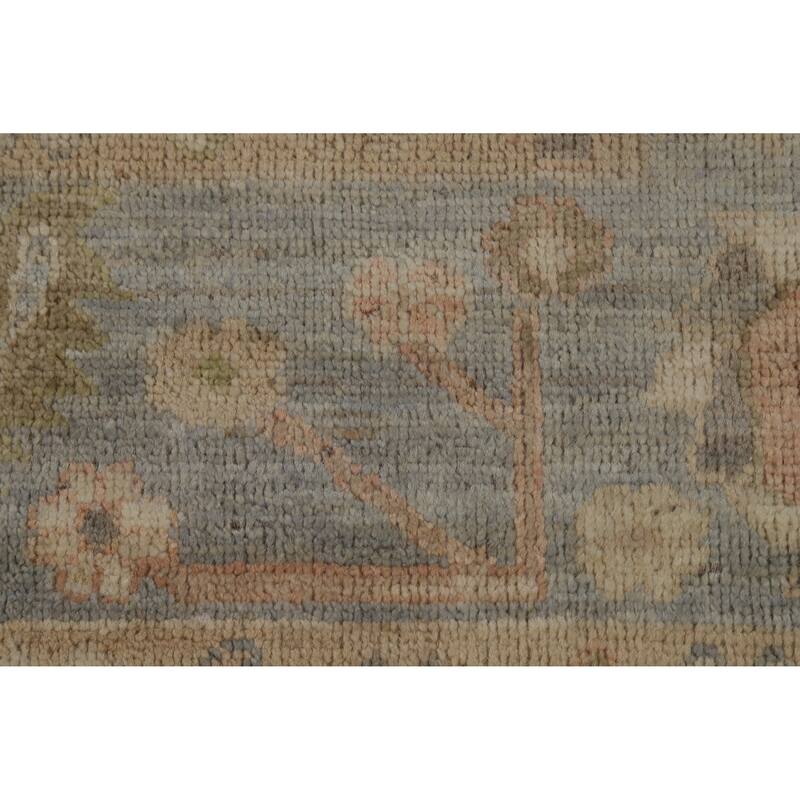 Hand Knotted Oriental 100% Wool Carpet Transitional All-Over Beige & Ivories Oushak Area Rug - 9' 9'' X 8' 2''