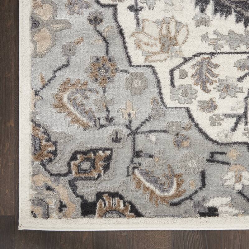 Power Loomed Abstract Floral Traditional Non Skid Low Pile Area Rug - 144' X '26' X '0.25