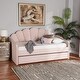 preview thumbnail 4 of 12, Timila Modern Velvet Upholstered Daybed with Trundle-Light Pink