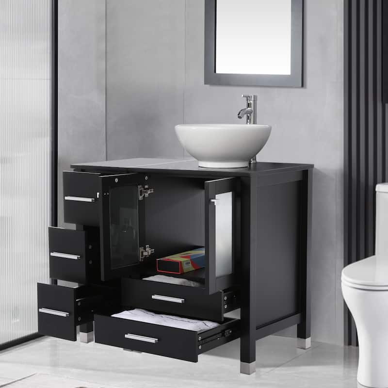 36" Bathroom Vanity with Sink Set Side Cabinet