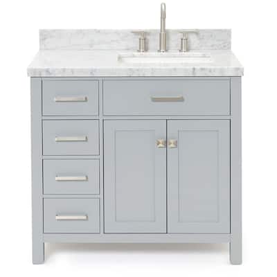 Ariel H037SRCWRVO Bristol 36" Thick Carrara Marble Vanity Top
